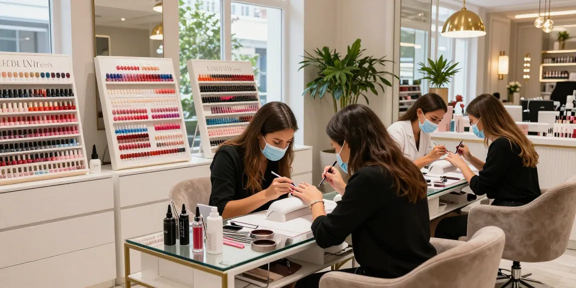 Lingkungan modern di toko LUXURY 12 yang menawarkan layanan nail art mewah dengan teknik dan alat canggih.