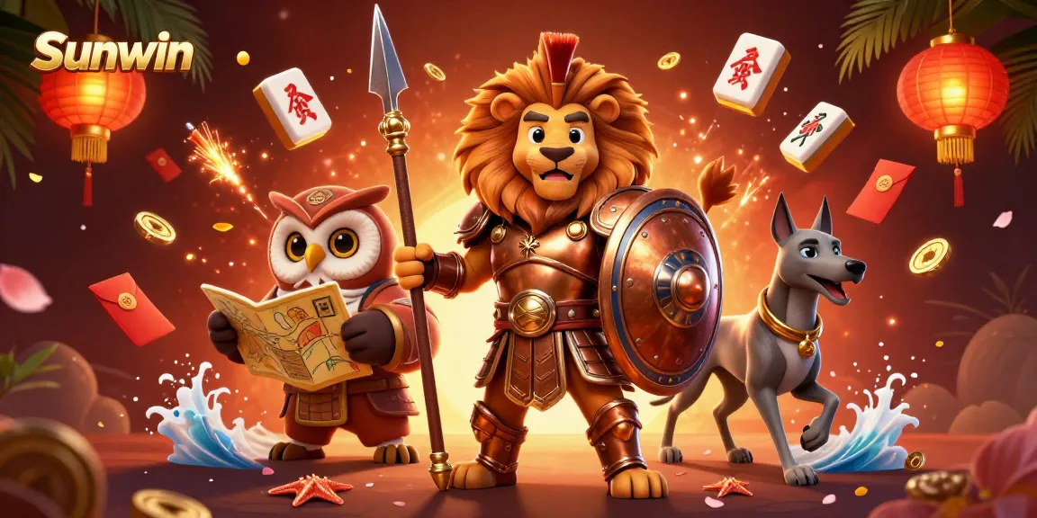 Experience thrilling gameplay at Sunwin with engaging game elements surrounded by cartoony characters.