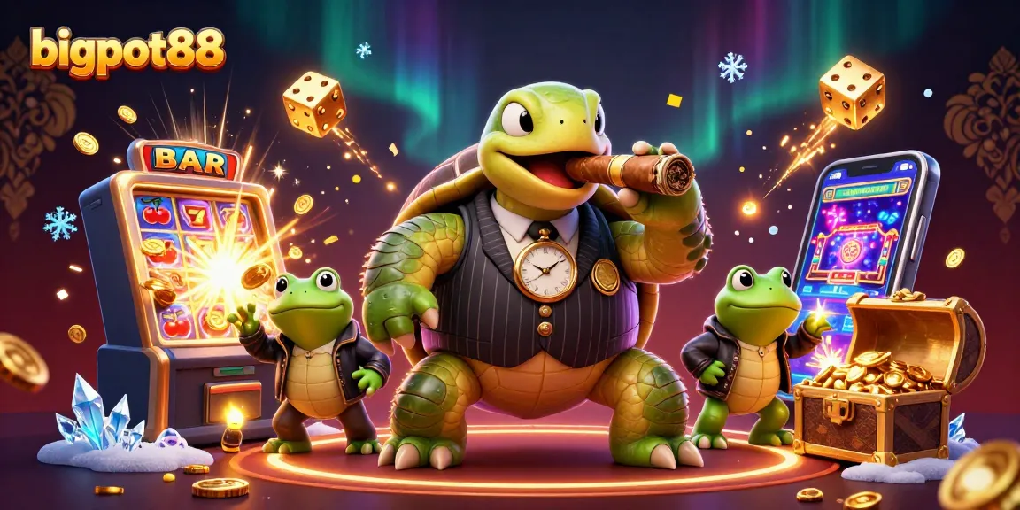 Spin to win at bigpot88 with a massive turtle mobster and casino treasures!