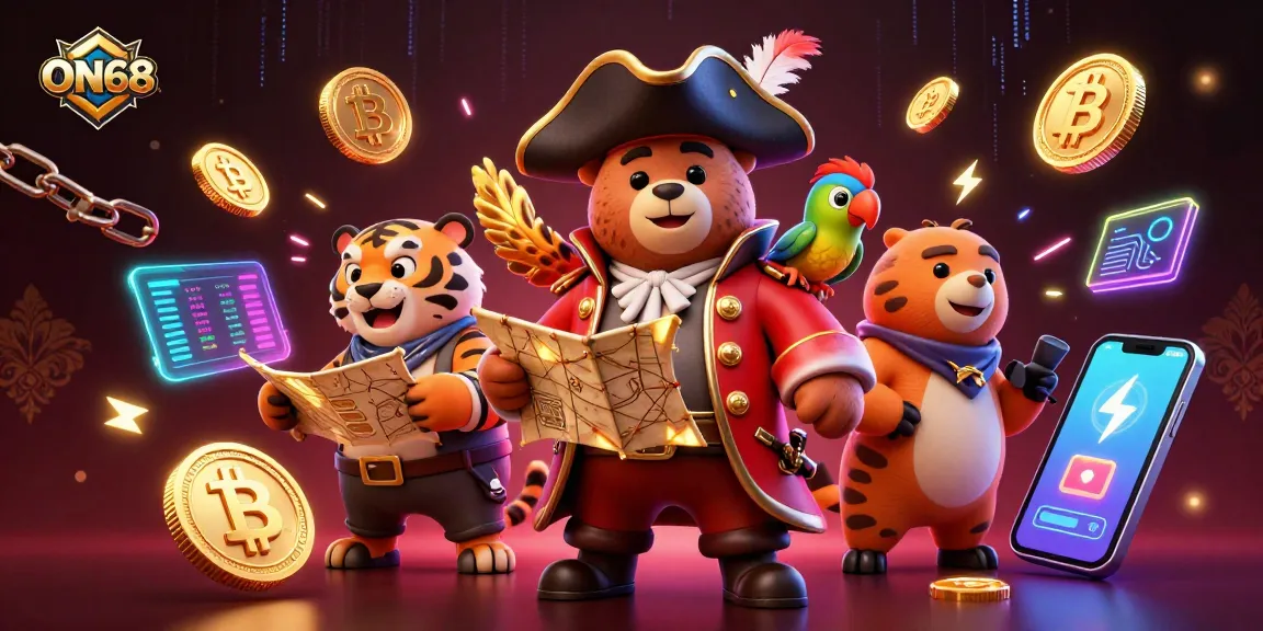Players enjoy thrilling games at ON68, featuring exciting 3D pirate characters and cryptocurrency elements.