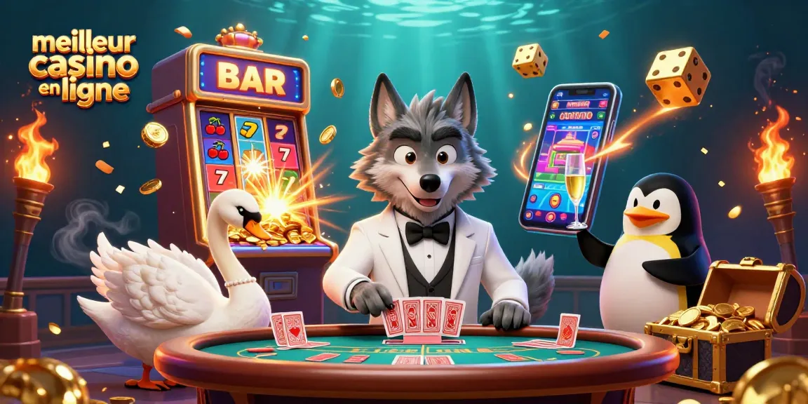 Découvrez le meilleur casino en ligne avec des personnages animés dans un décor de jeu vibrant.