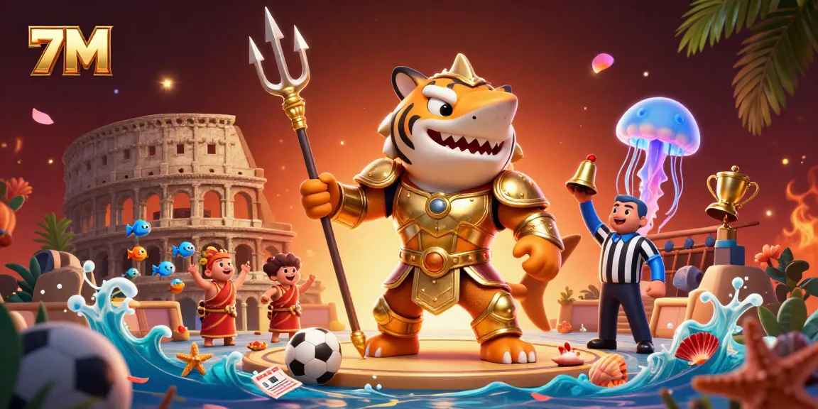 7M sports betting scene with a tiger shark and vibrant elements enhancing the gambling atmosphere