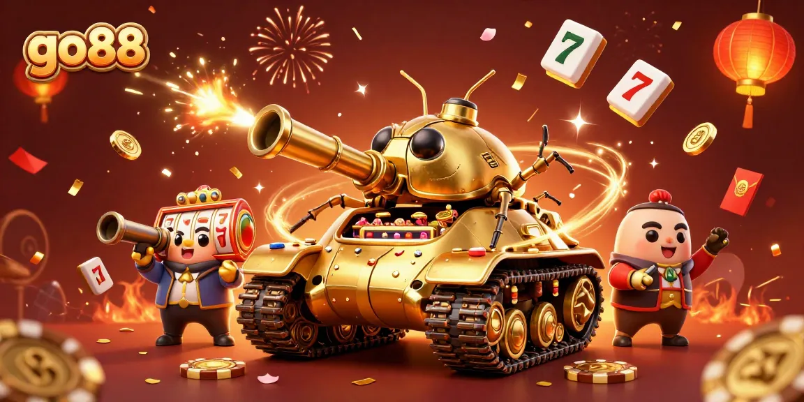 Engage in exciting gameplay at go 88 with a vibrant 3D casino scene featuring a golden beetle tank.