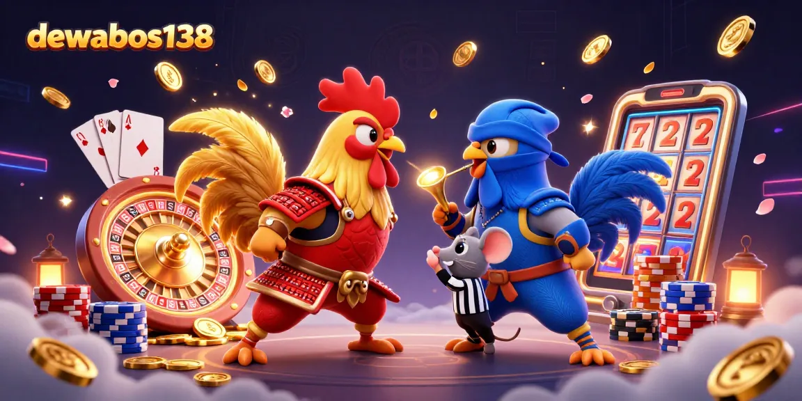 Experience the thrill of dueling champions in dewabos138's immersive casino game scene.